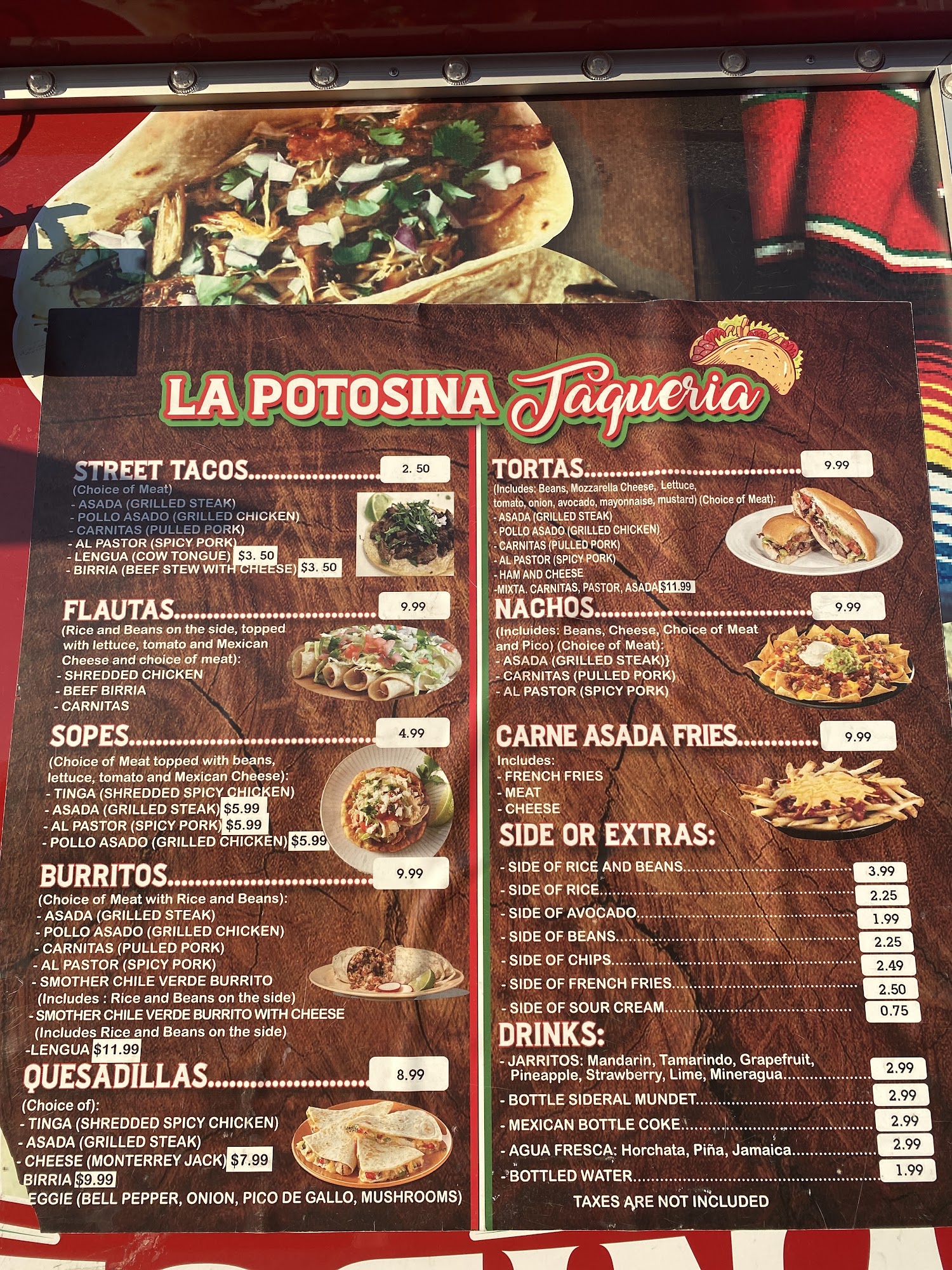 La potosina taqueria Menu