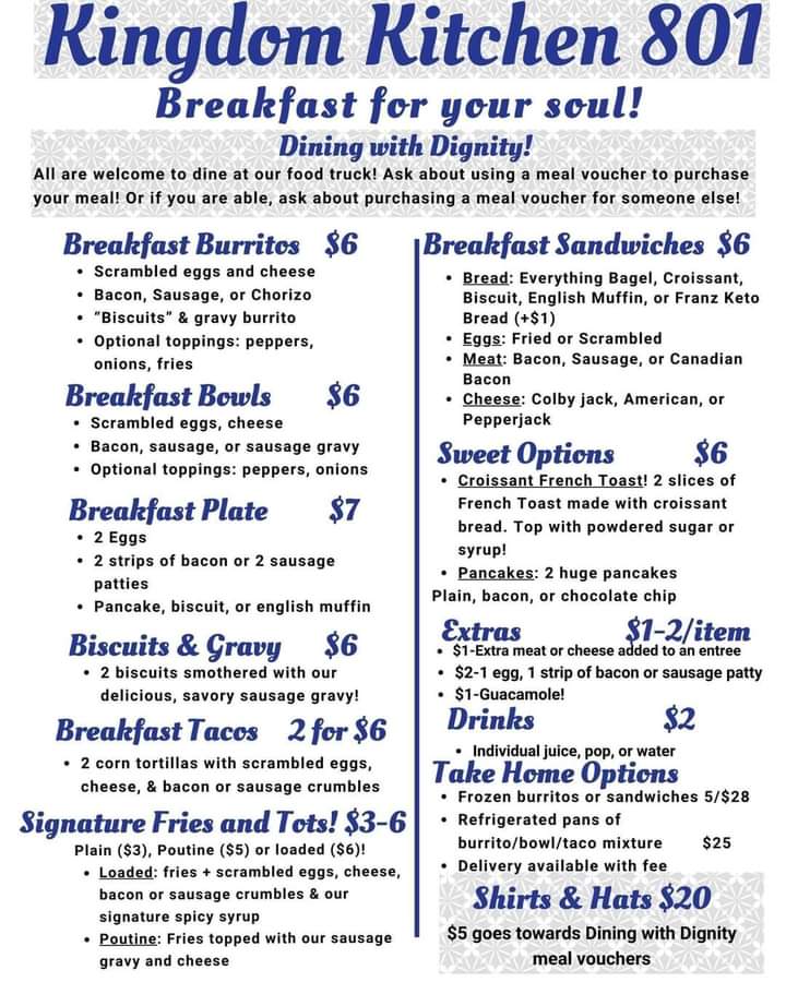 KINGDOM KITCHEN 801 Menu