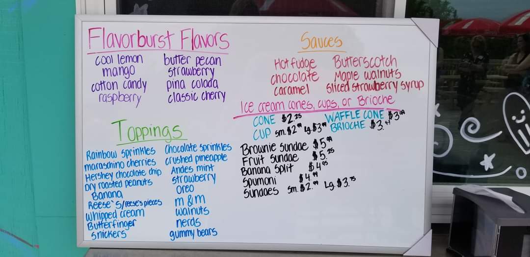 Magic Ice Cream Menu