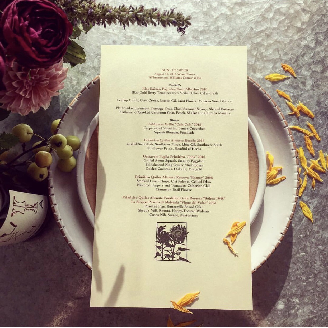 APimento Catering Menu