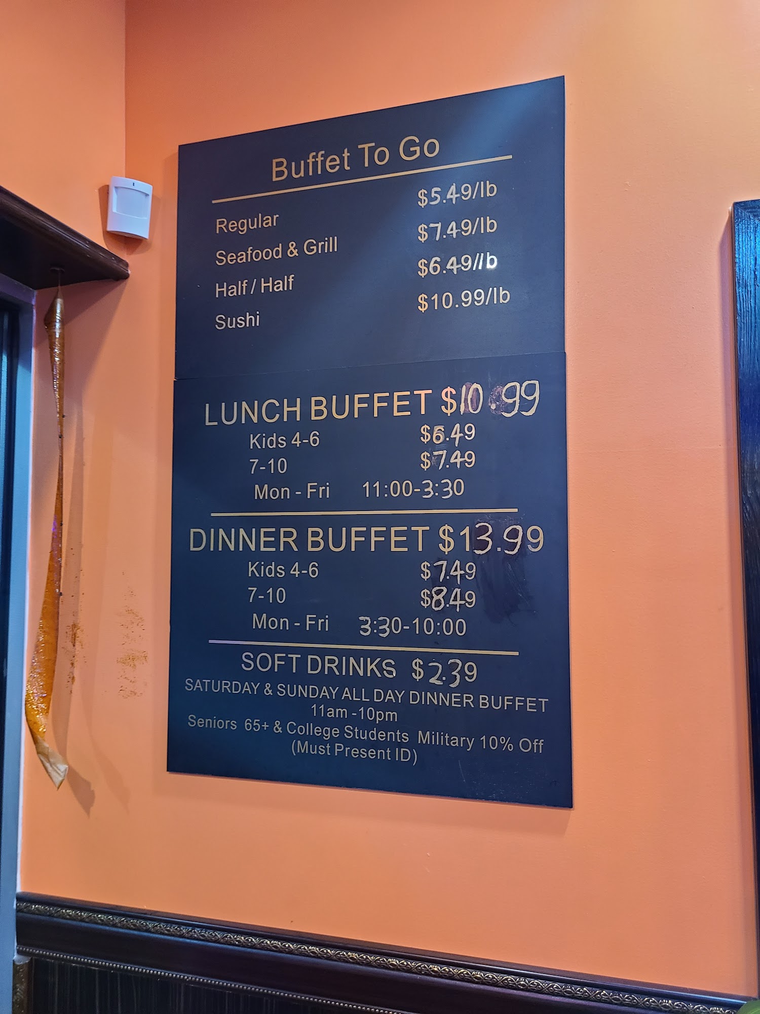 Flaming Grill Buffet Menu