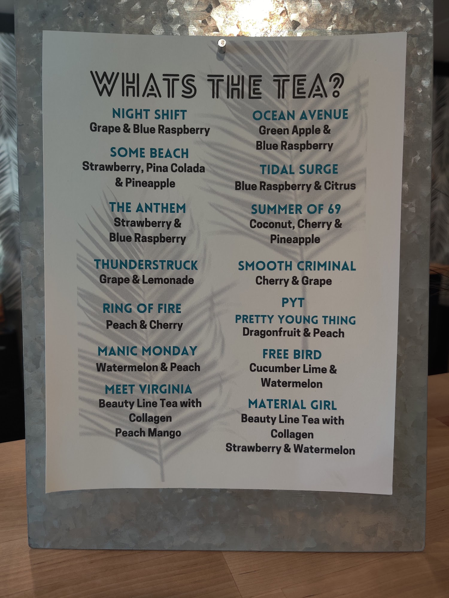 Surge Nutrition VB Menu