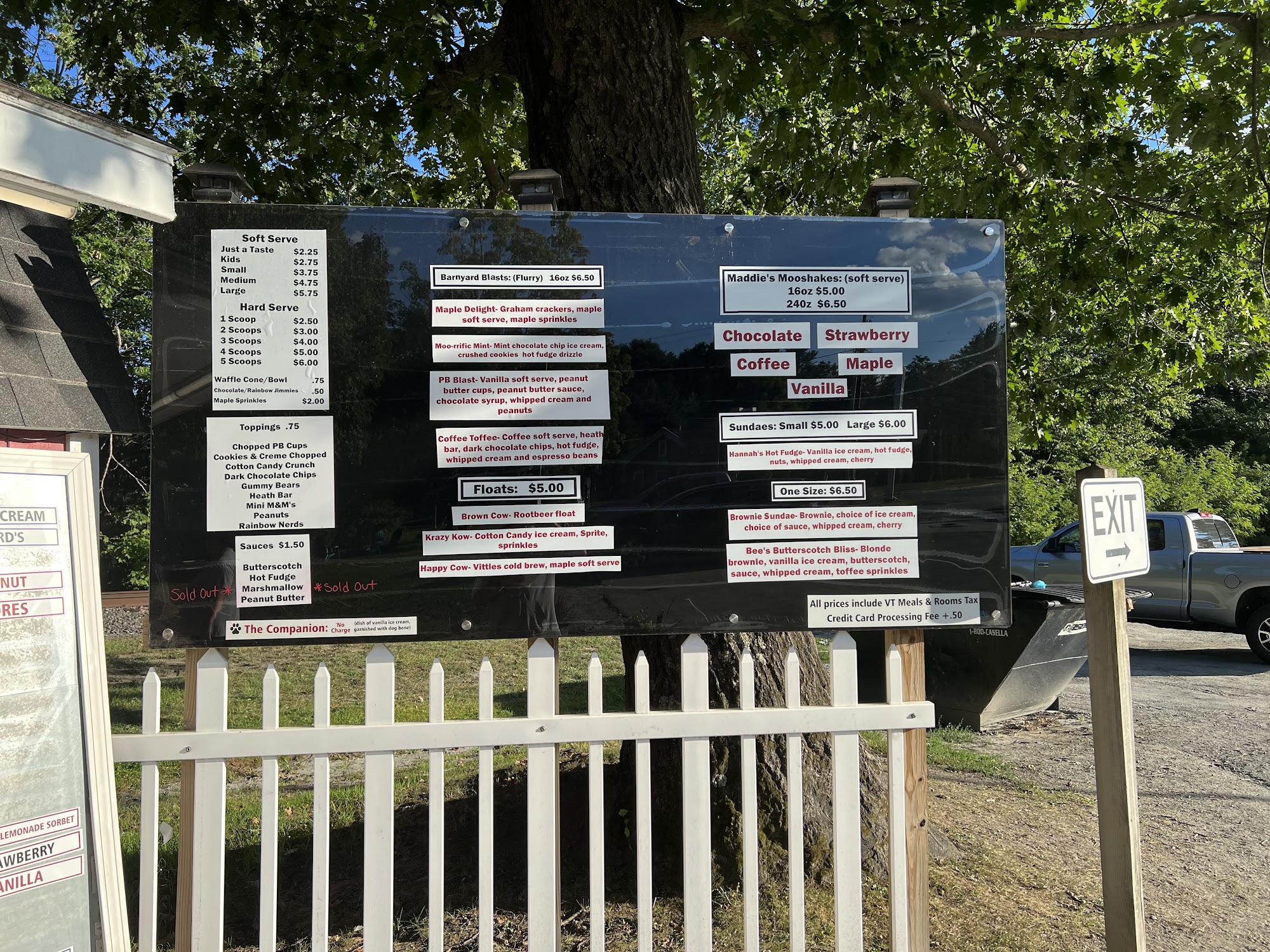 Gladstone Creamery Menu