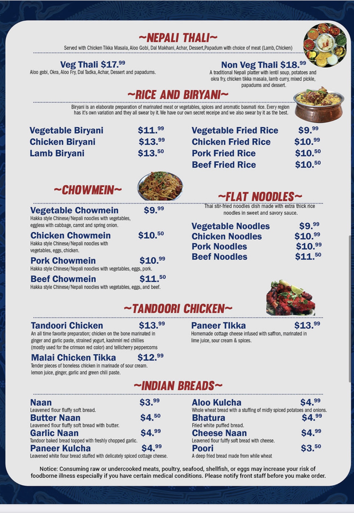 Royal Buddha Restaurant & Bar Menu