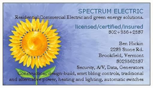 SPECTRUM ENERGY AND ELECTRIC 2283 Stone Rd, Williamstown Vermont 05679
