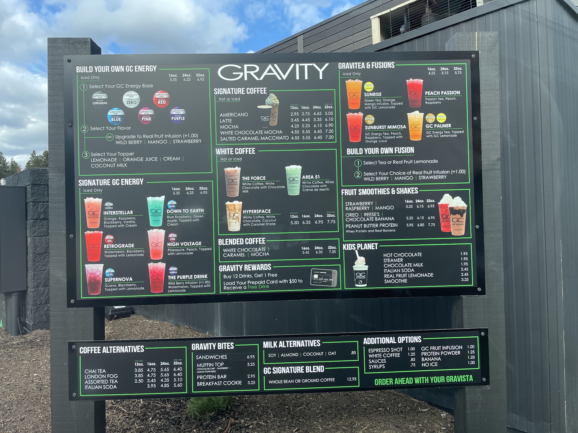 Gravity Coffee Menu