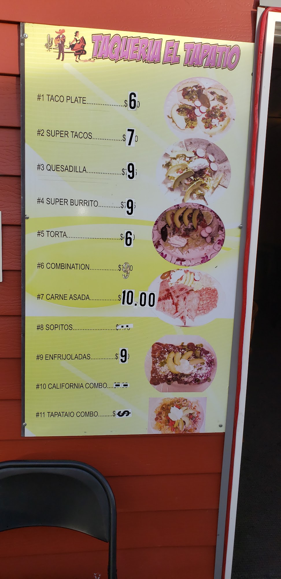 Taqueria El Tapatio Menu