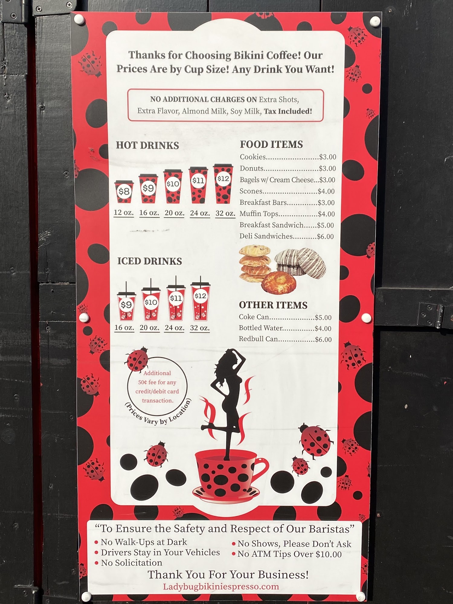 Ladybug Espresso Menu