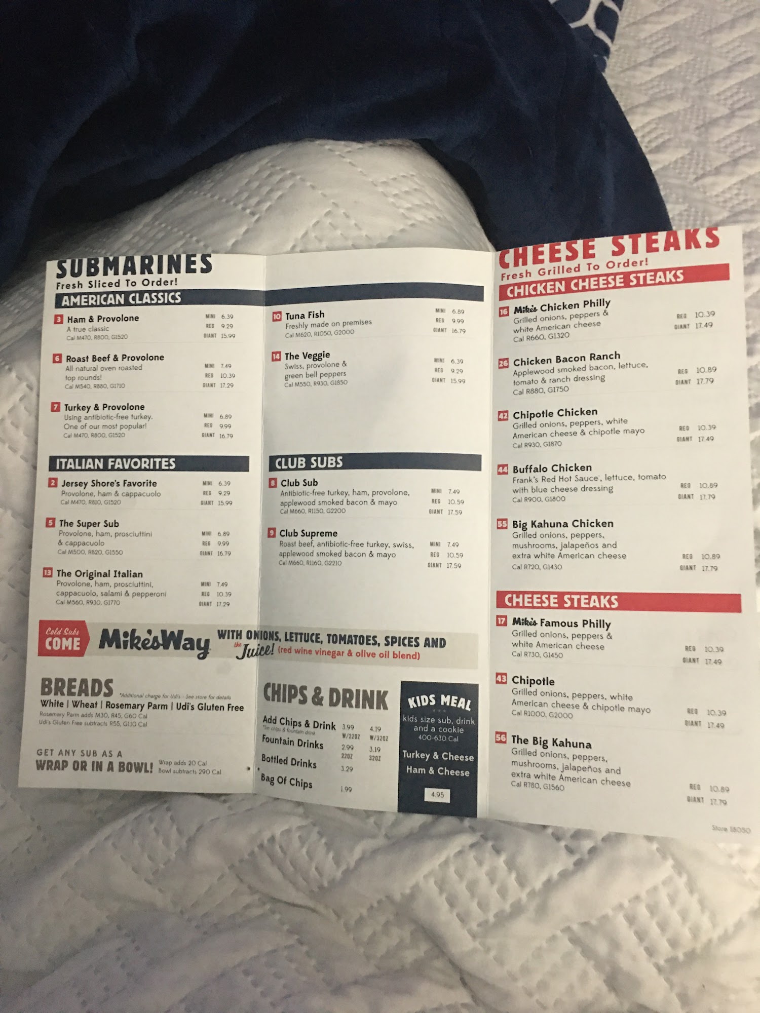 Jersey Mike's Subs Menu