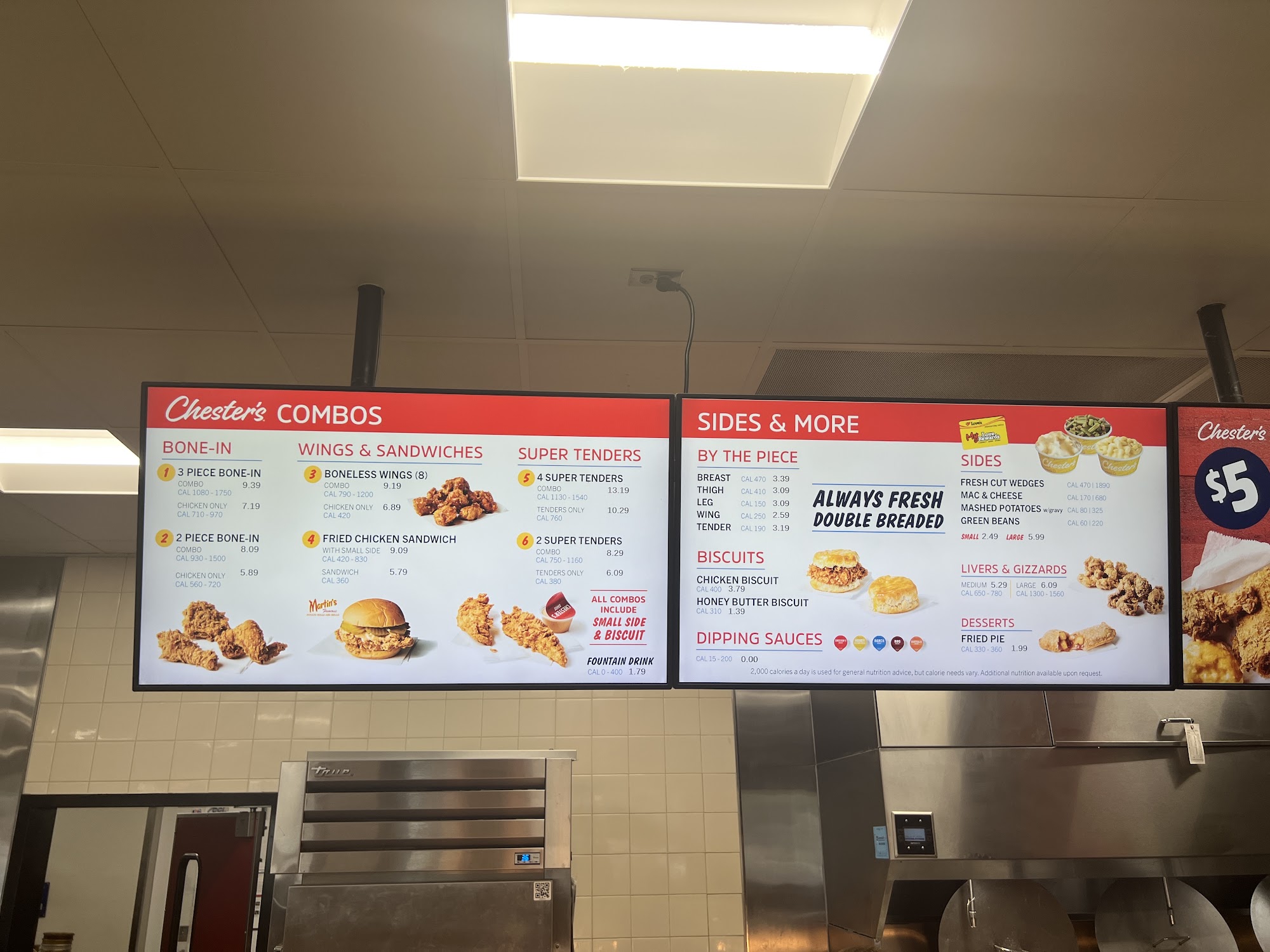 Chester’s Chicken Menu
