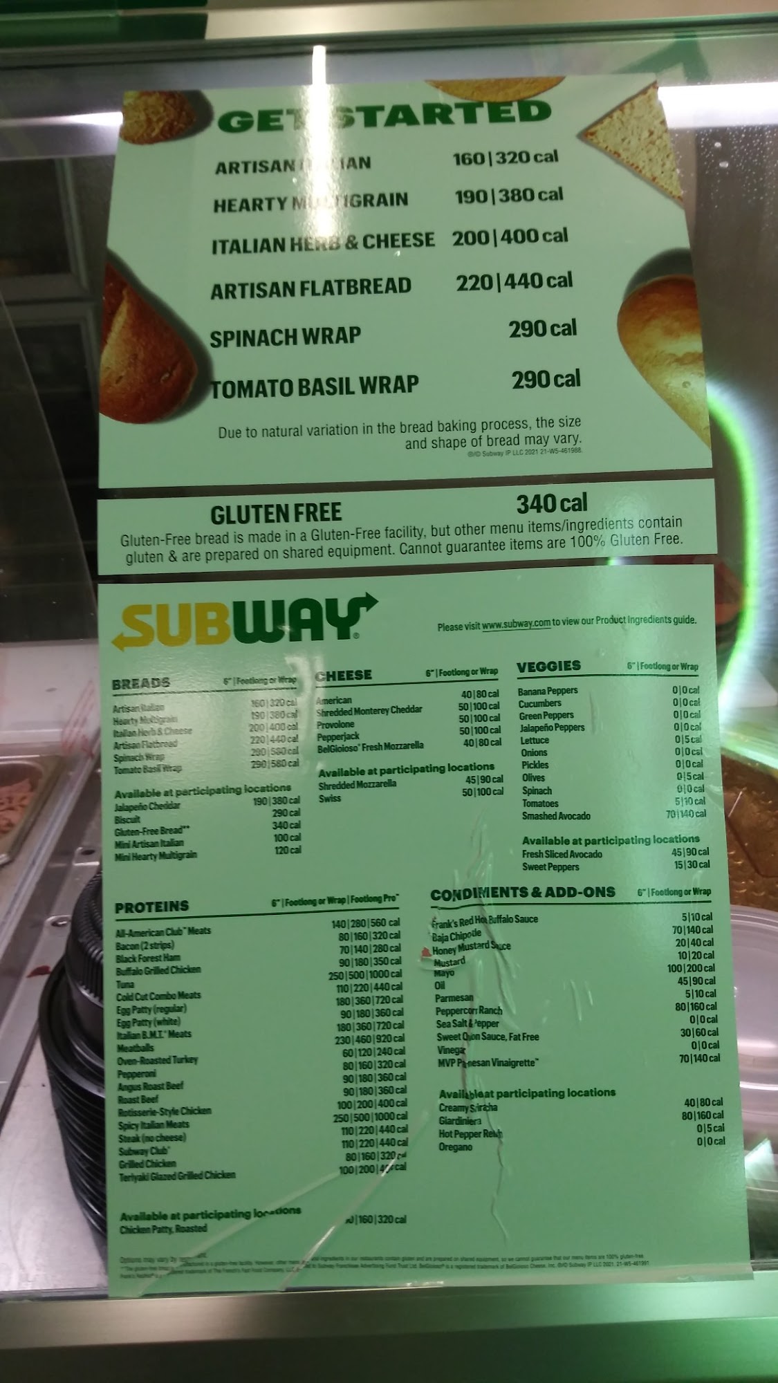 Subway Menu