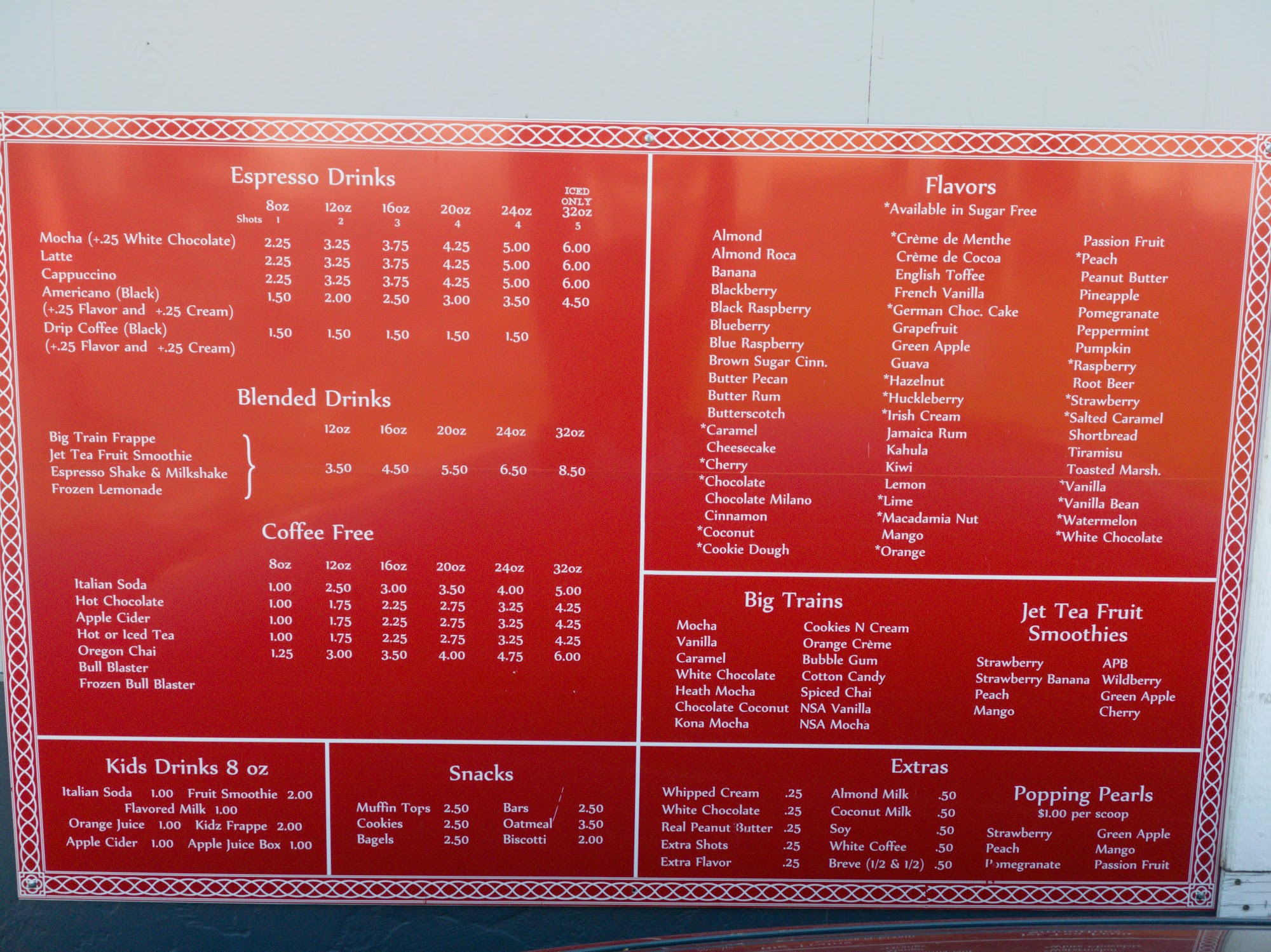 Coffee Express Menu