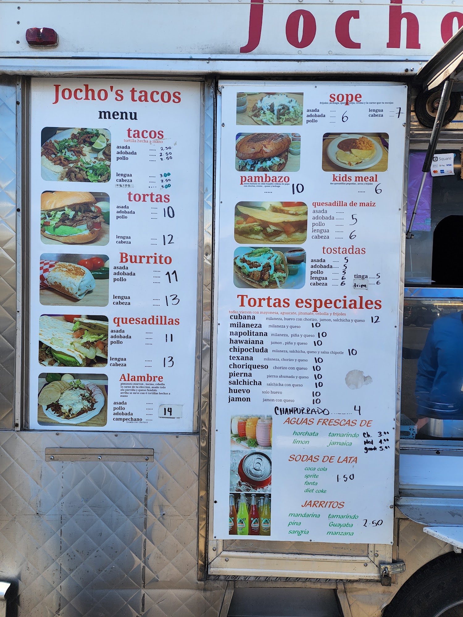 Jocho's taco truck Menu