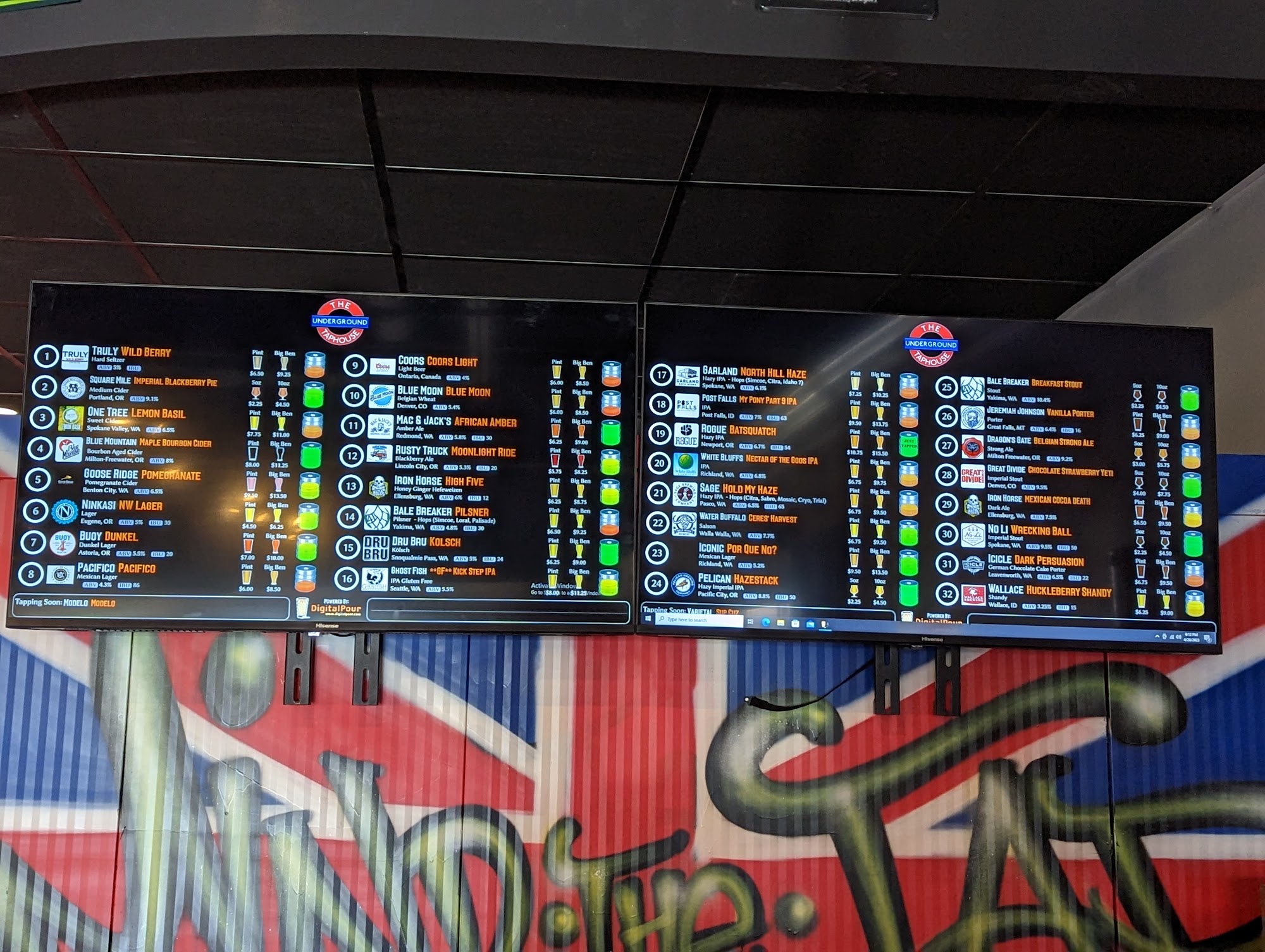 The Underground Taphouse Menu