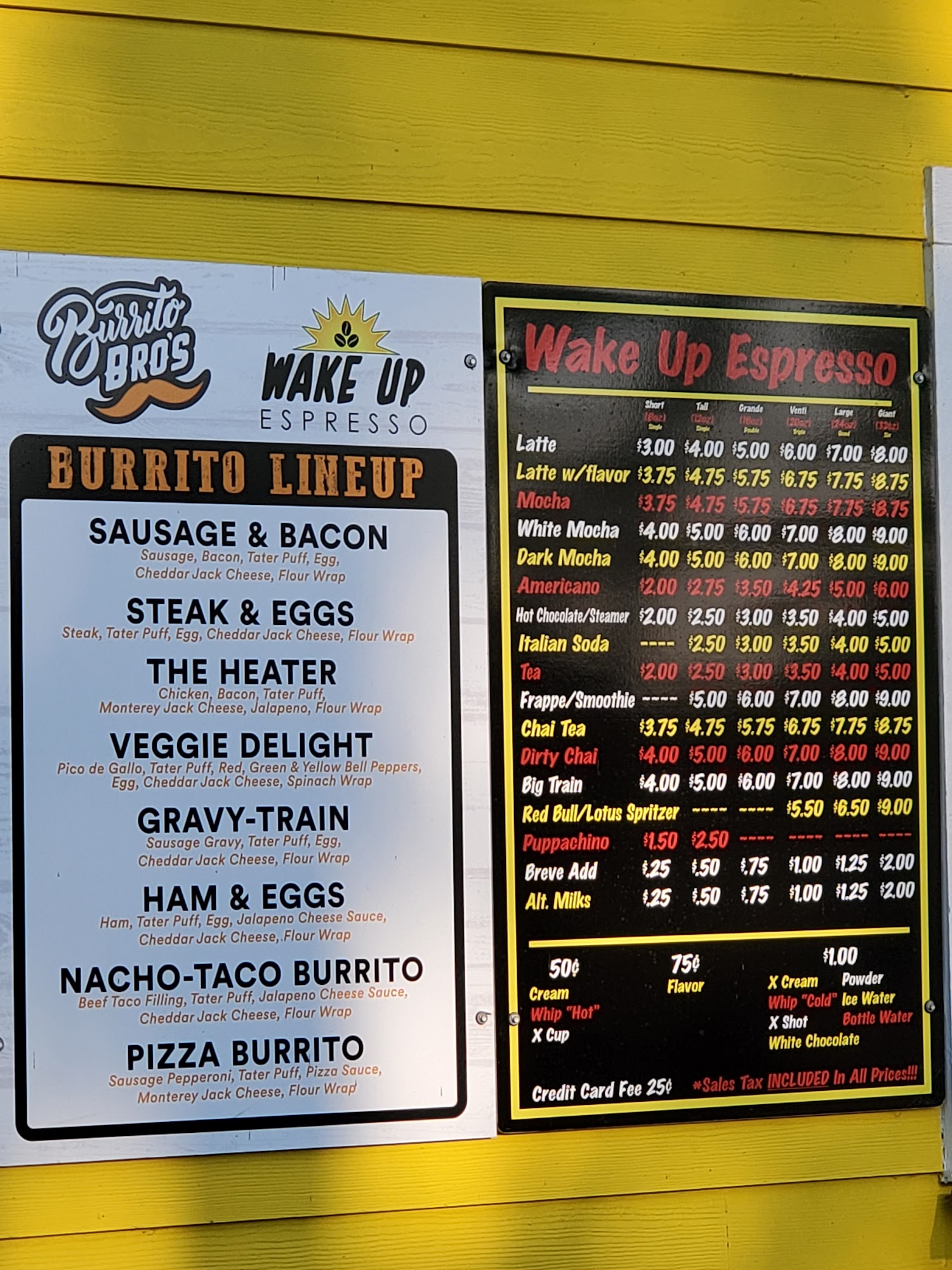 Wake Up Espresso Menu