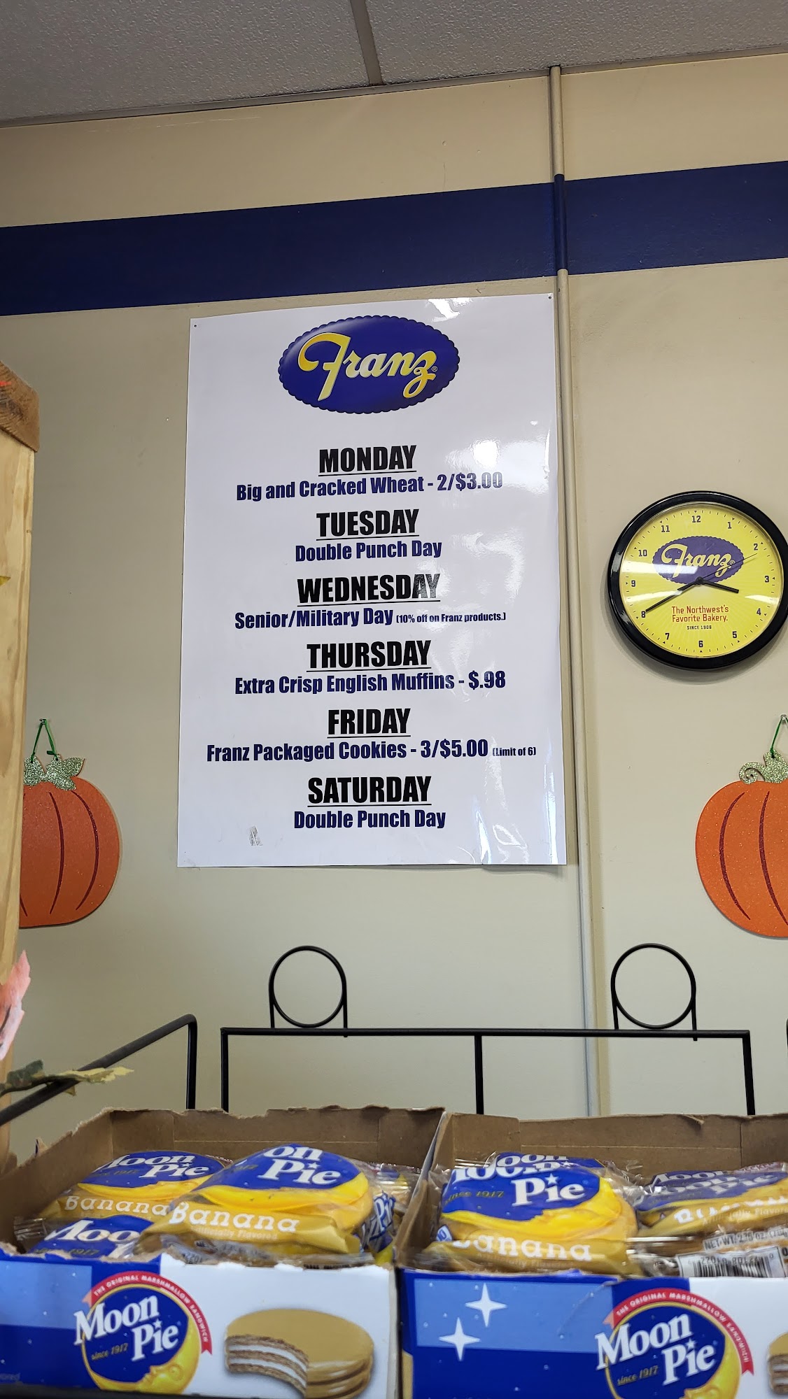 Franz Bakery Outlet Menu