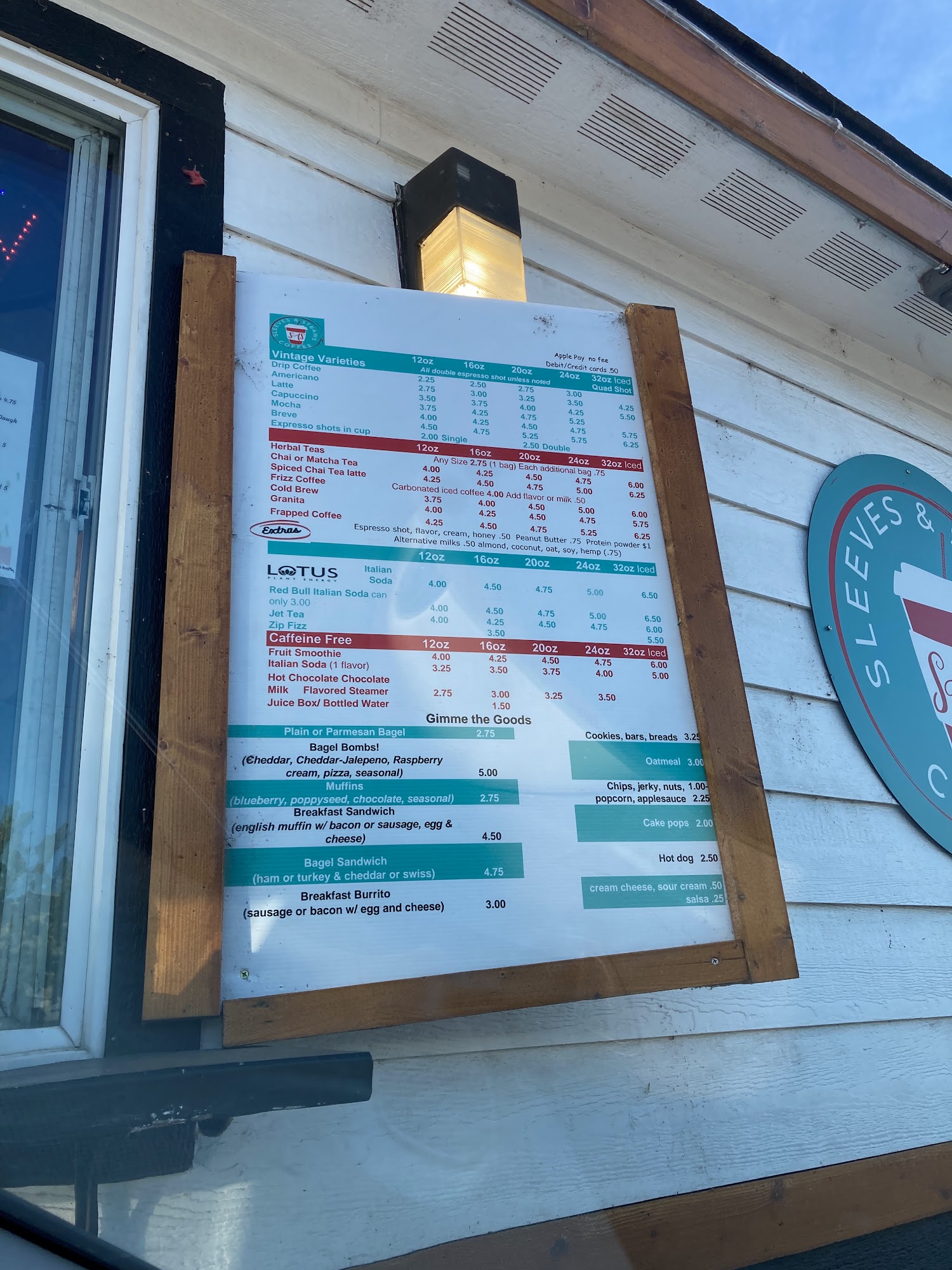 SAS Coffee (Sleeves & Straws) Menu