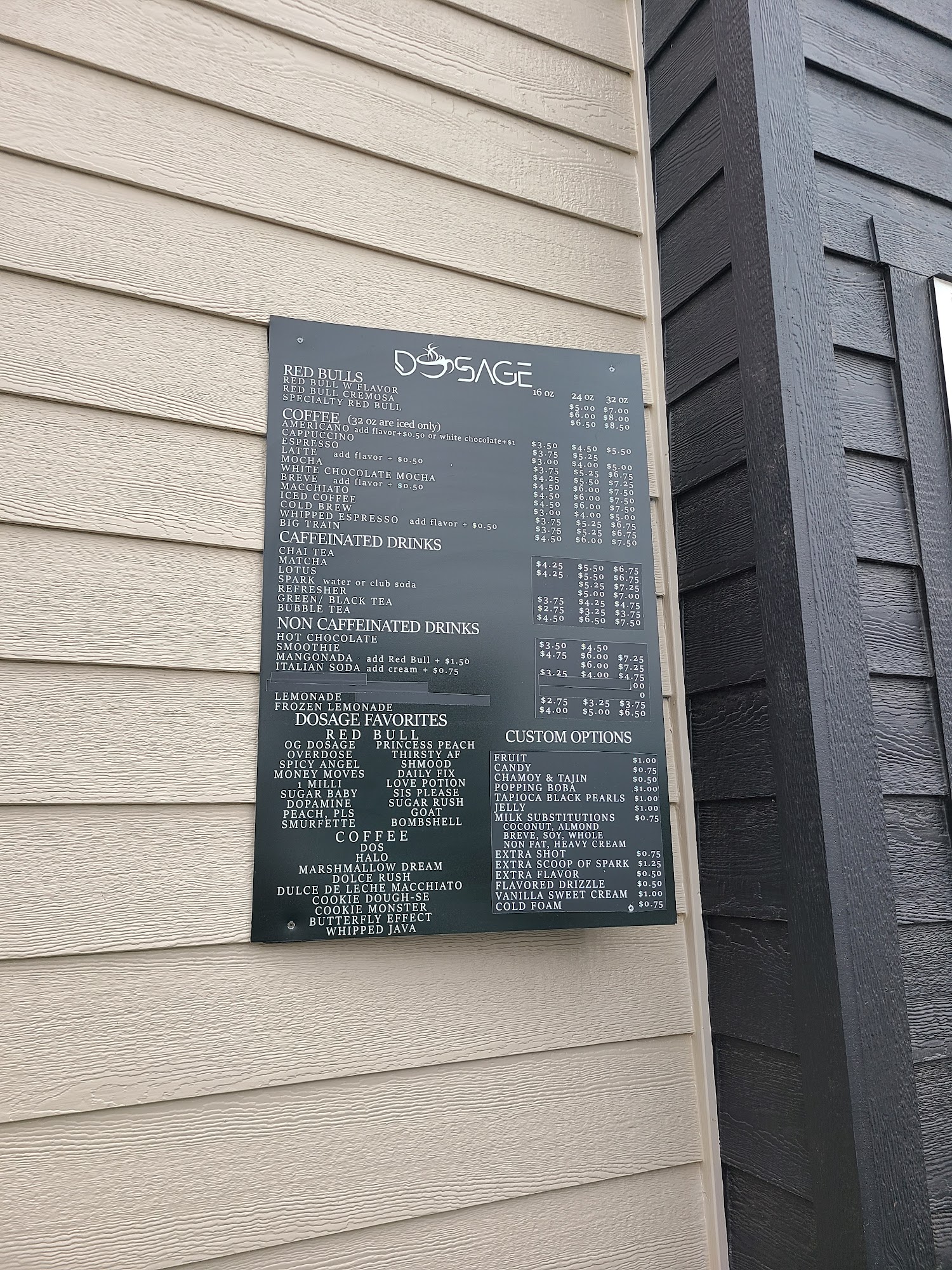 DOSAGE LLC Menu