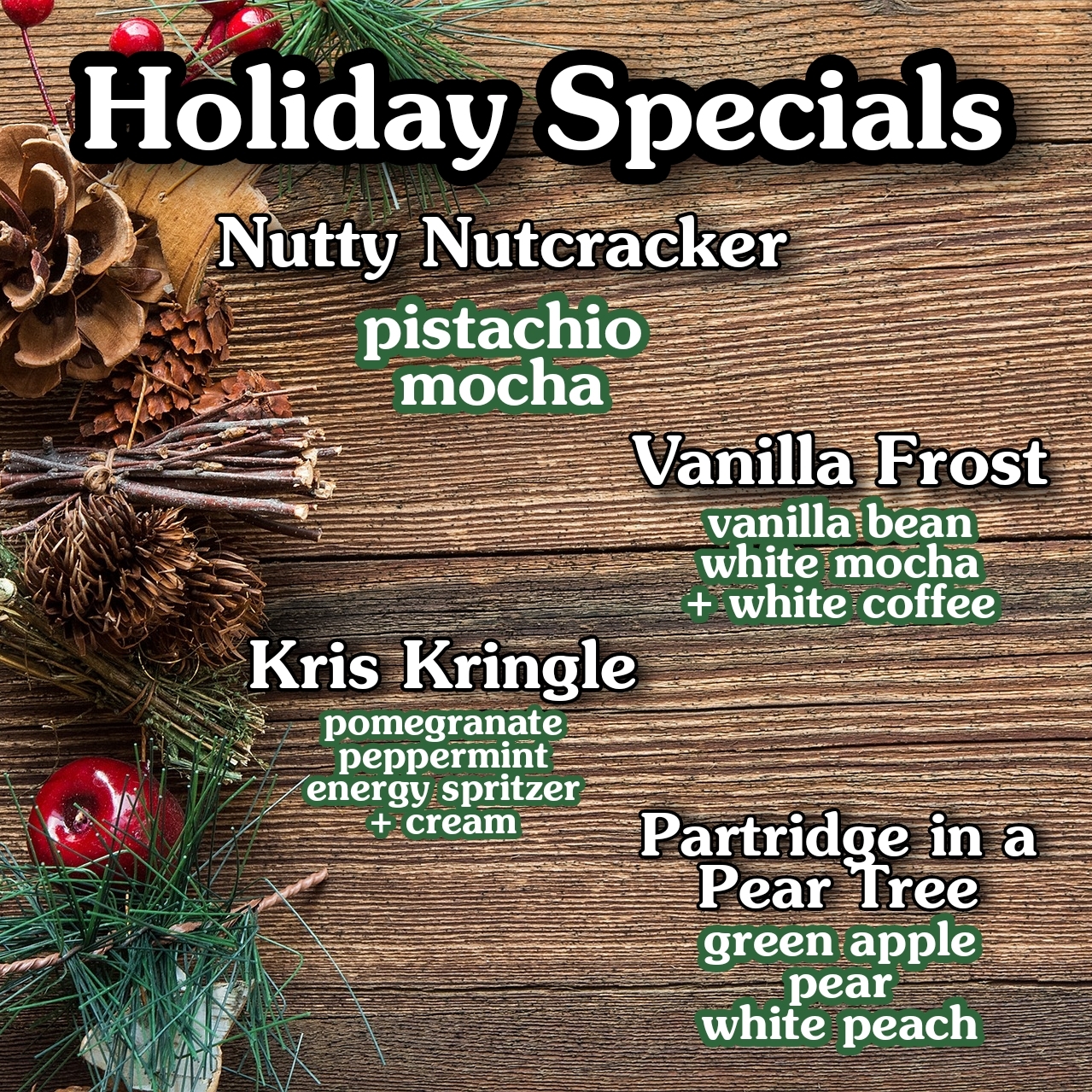 Revive Coffee - Coffee Stand Menu