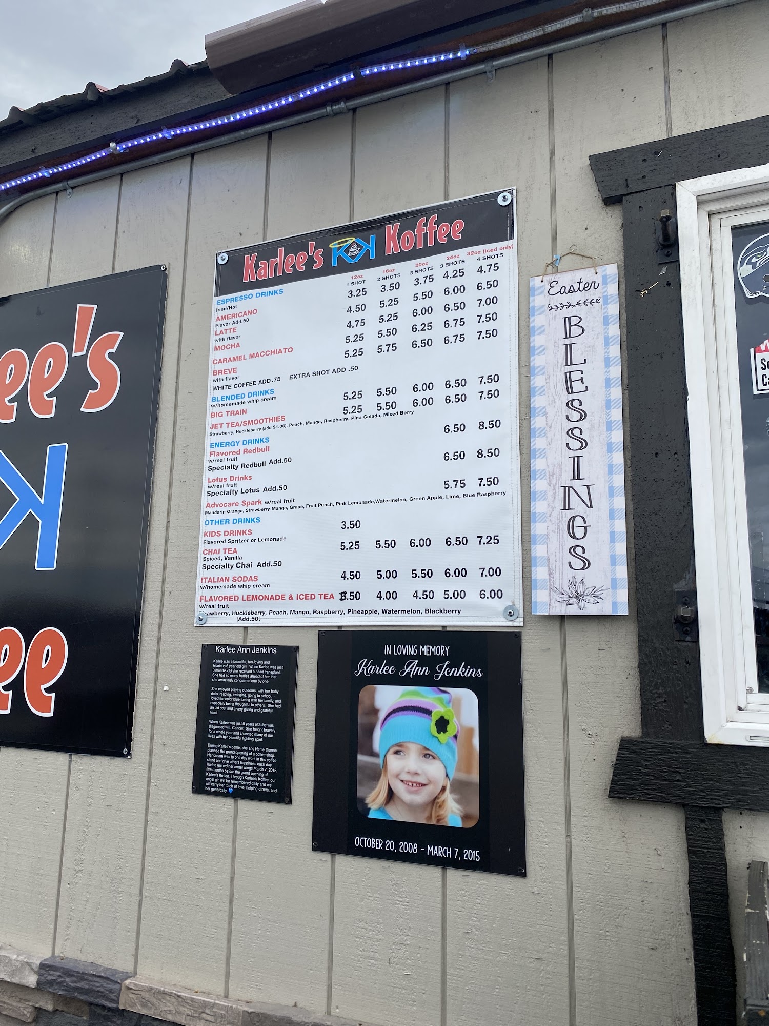 Karlee's Koffee Menu