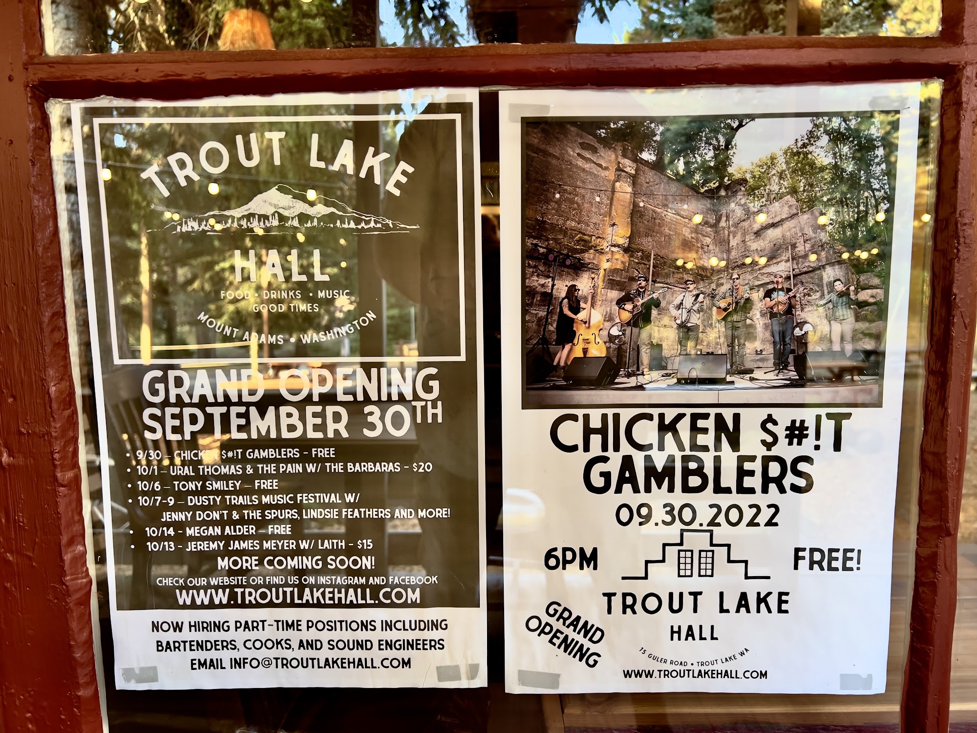 Trout Lake Hall Menu