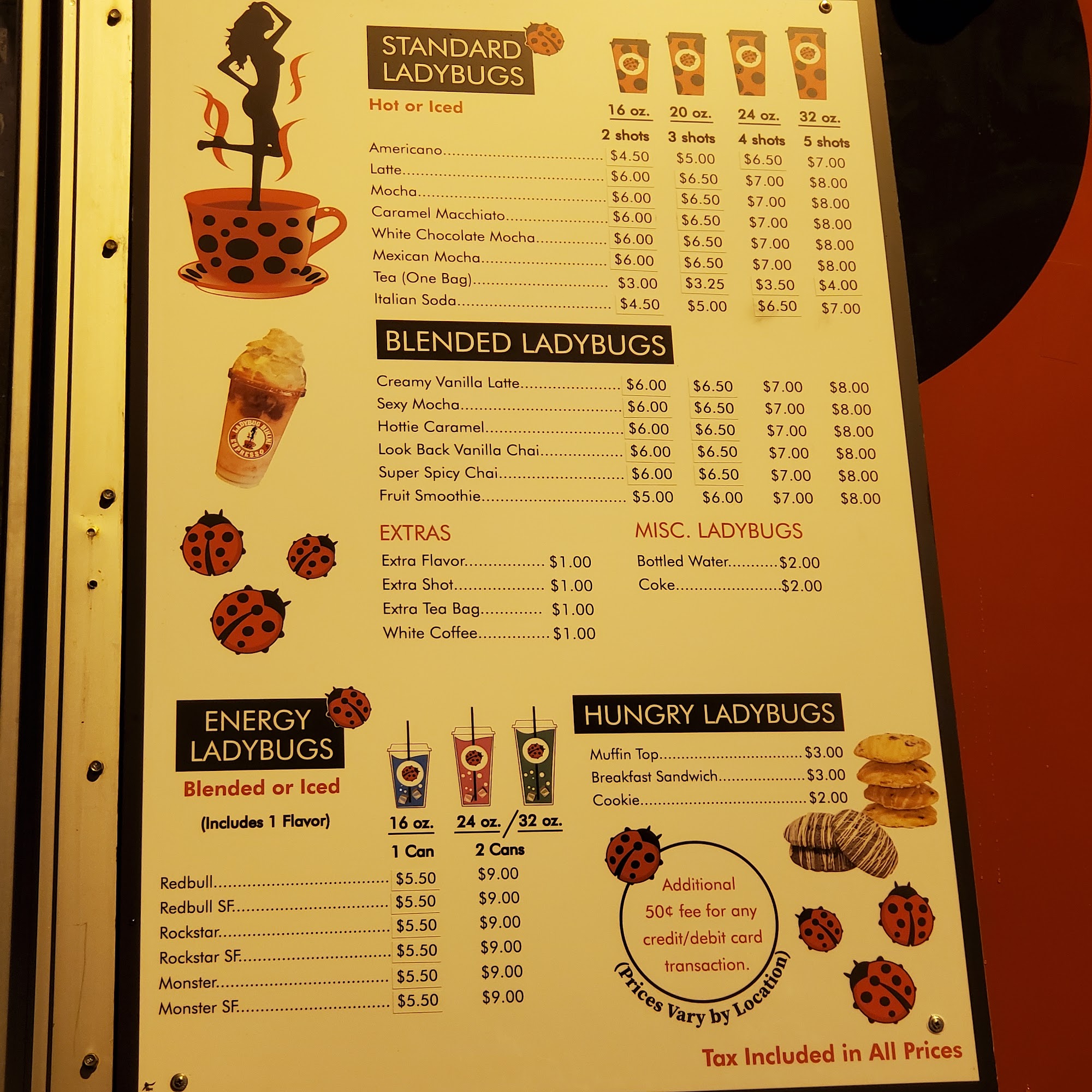 Ladybug Espresso Hazel Dell Menu
