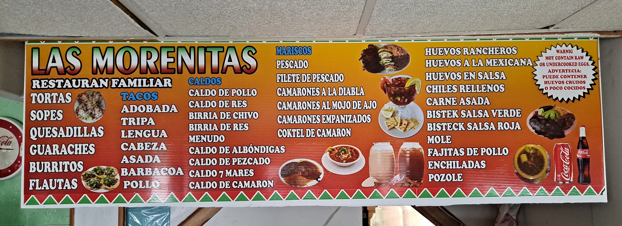 Las Morenitas Menu