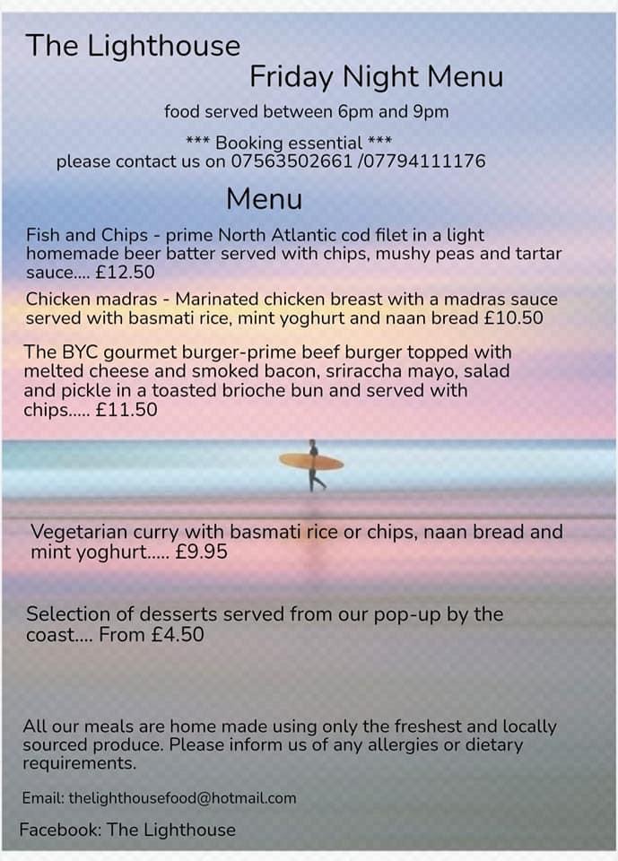 The Lighthouse Menu