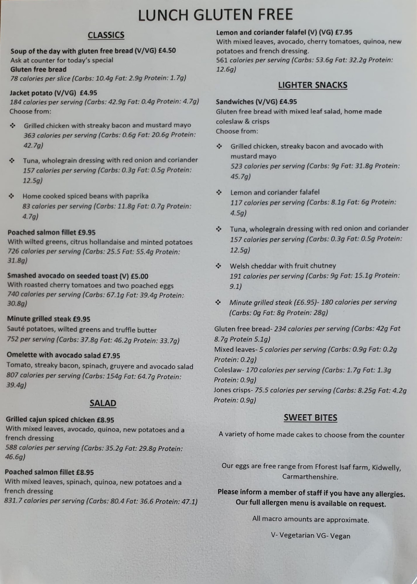 T1 Cafe Lounge Menu
