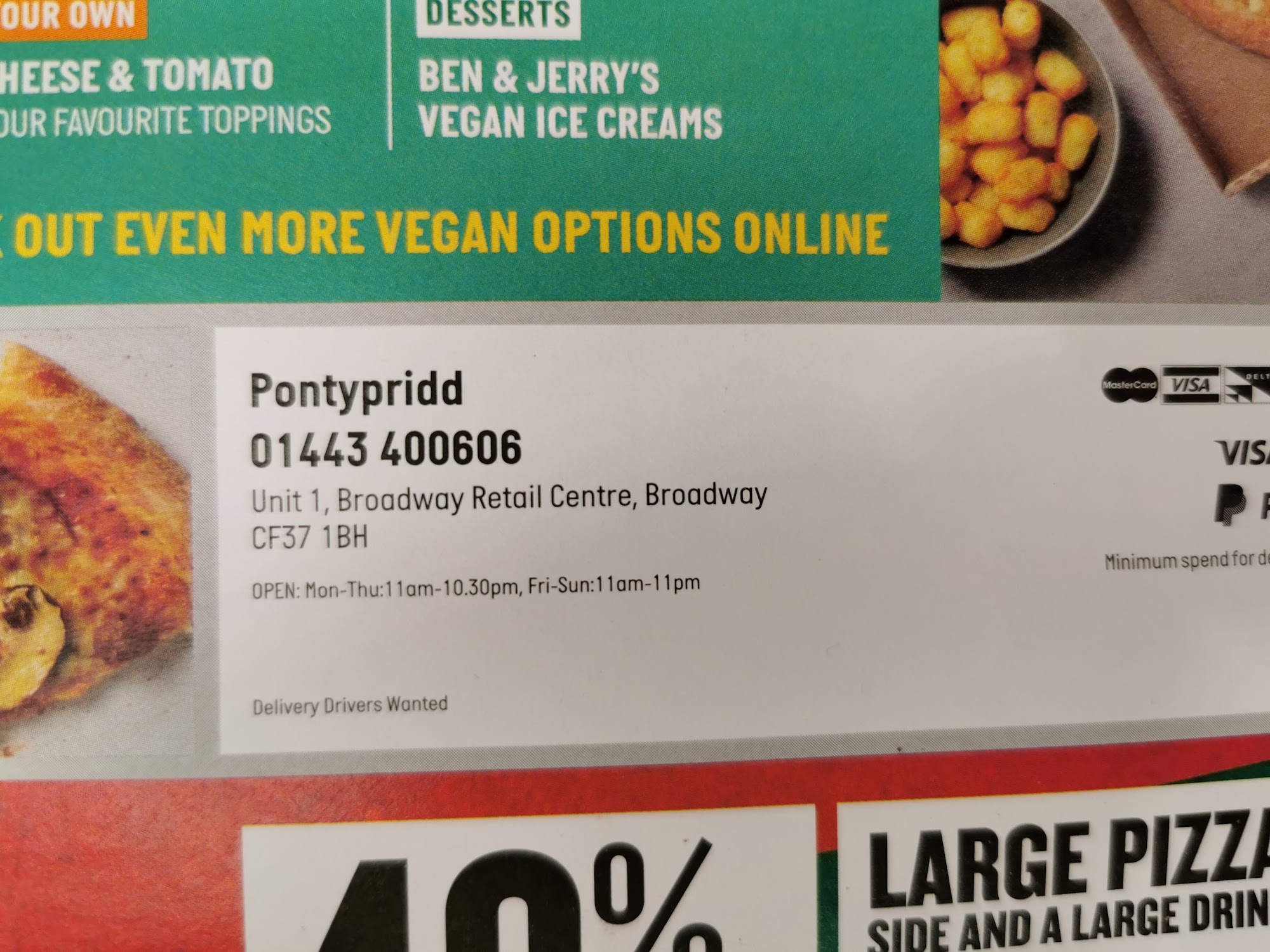 Papa Johns Pizza Menu