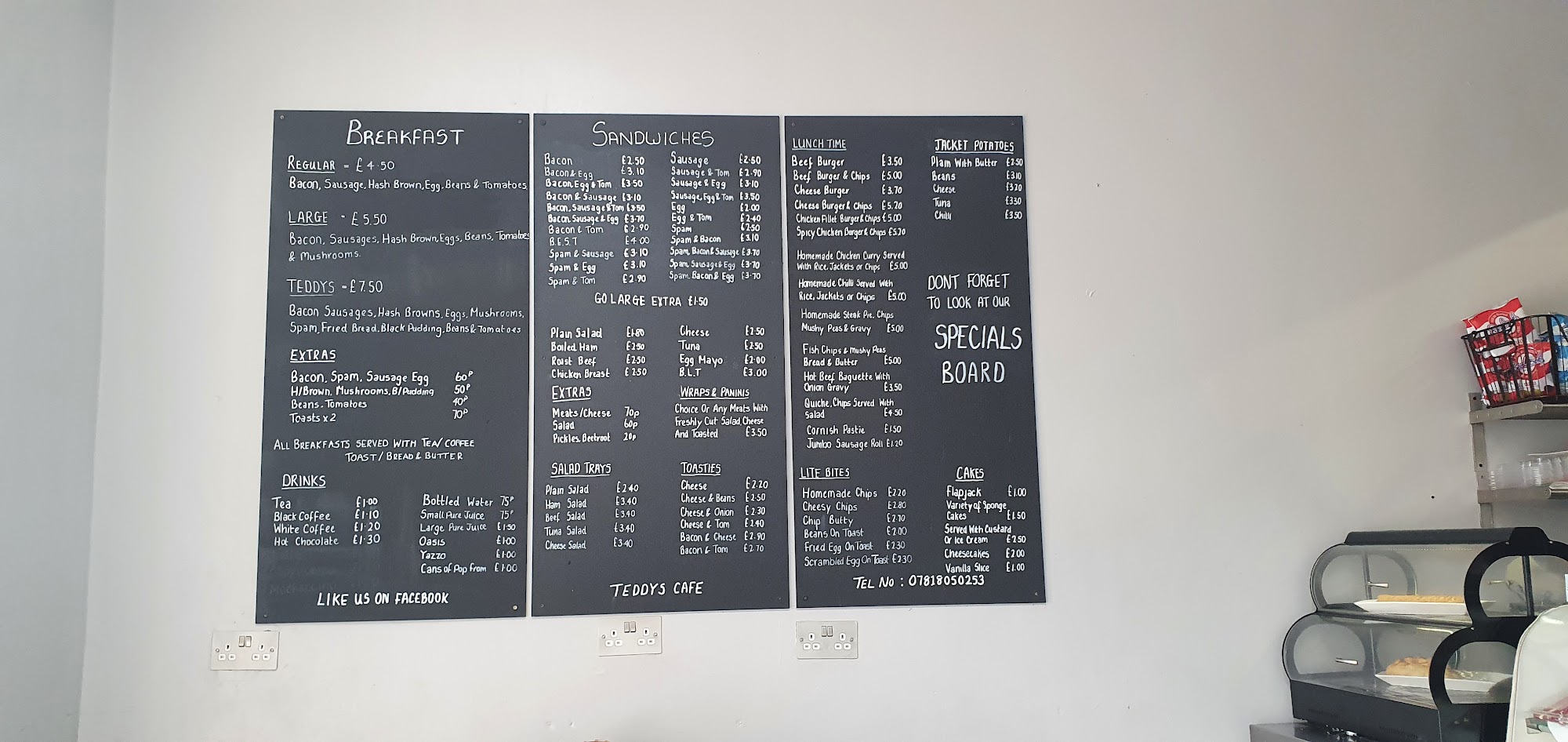 Teddy's café Menu