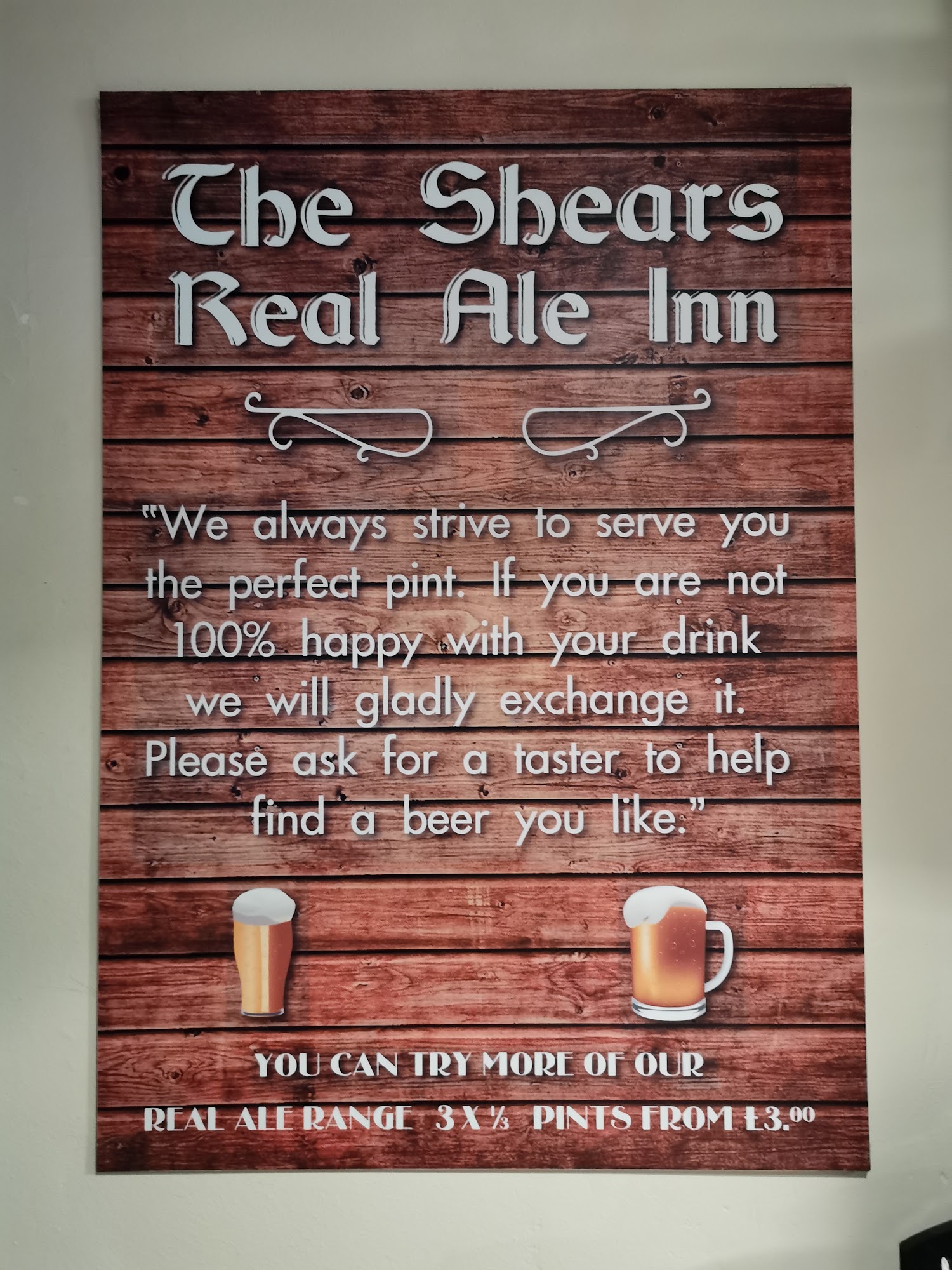 The Shears Inn Menu