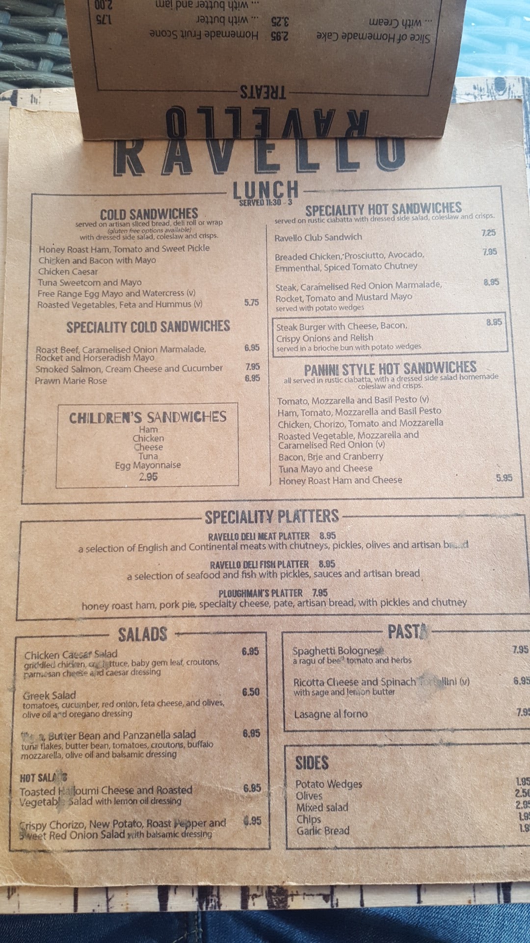 Ravello Cafe & Delicatessen Menu