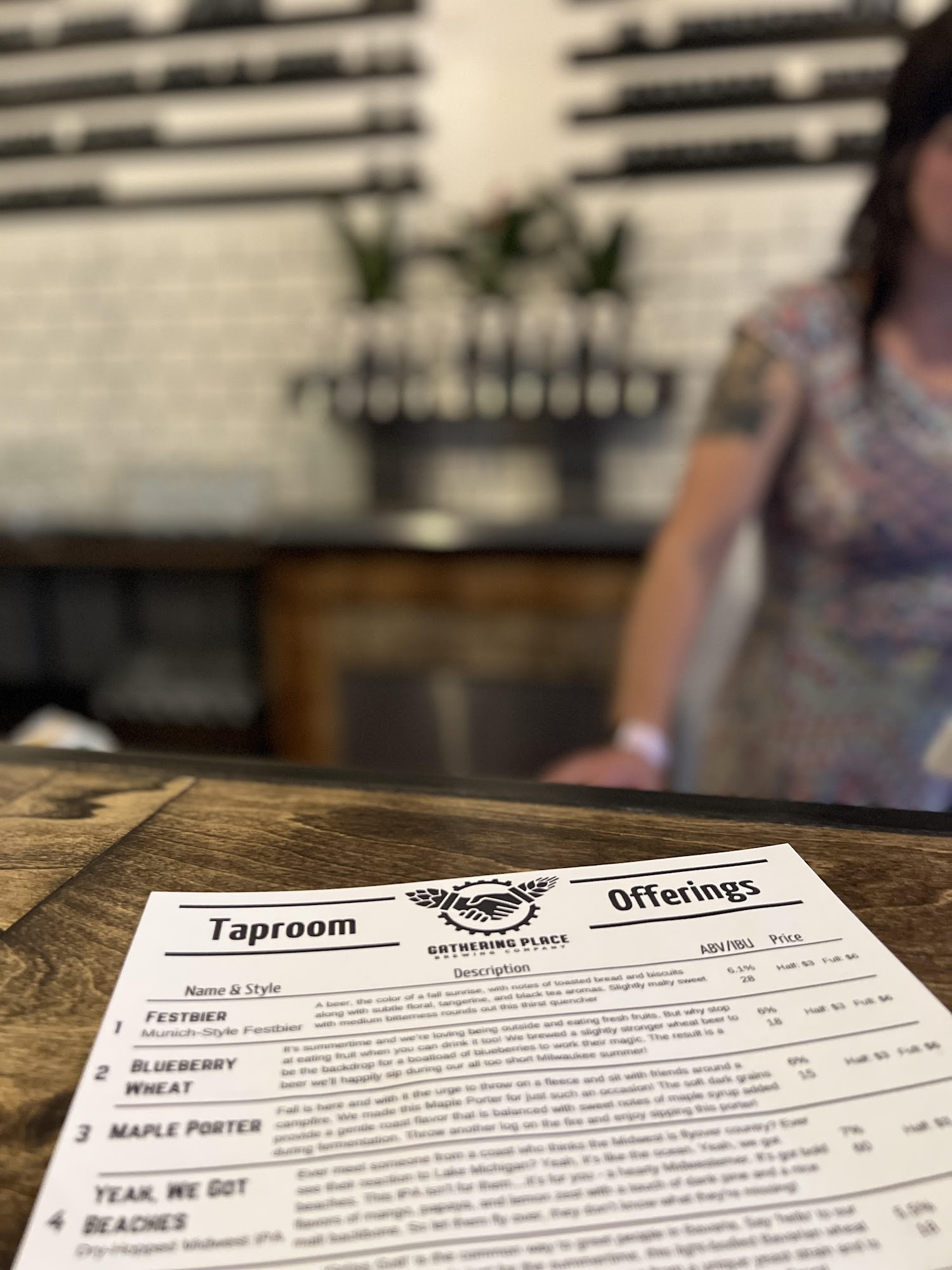 Gathering Place Brewing- Tosa Taproom and Patio Menu