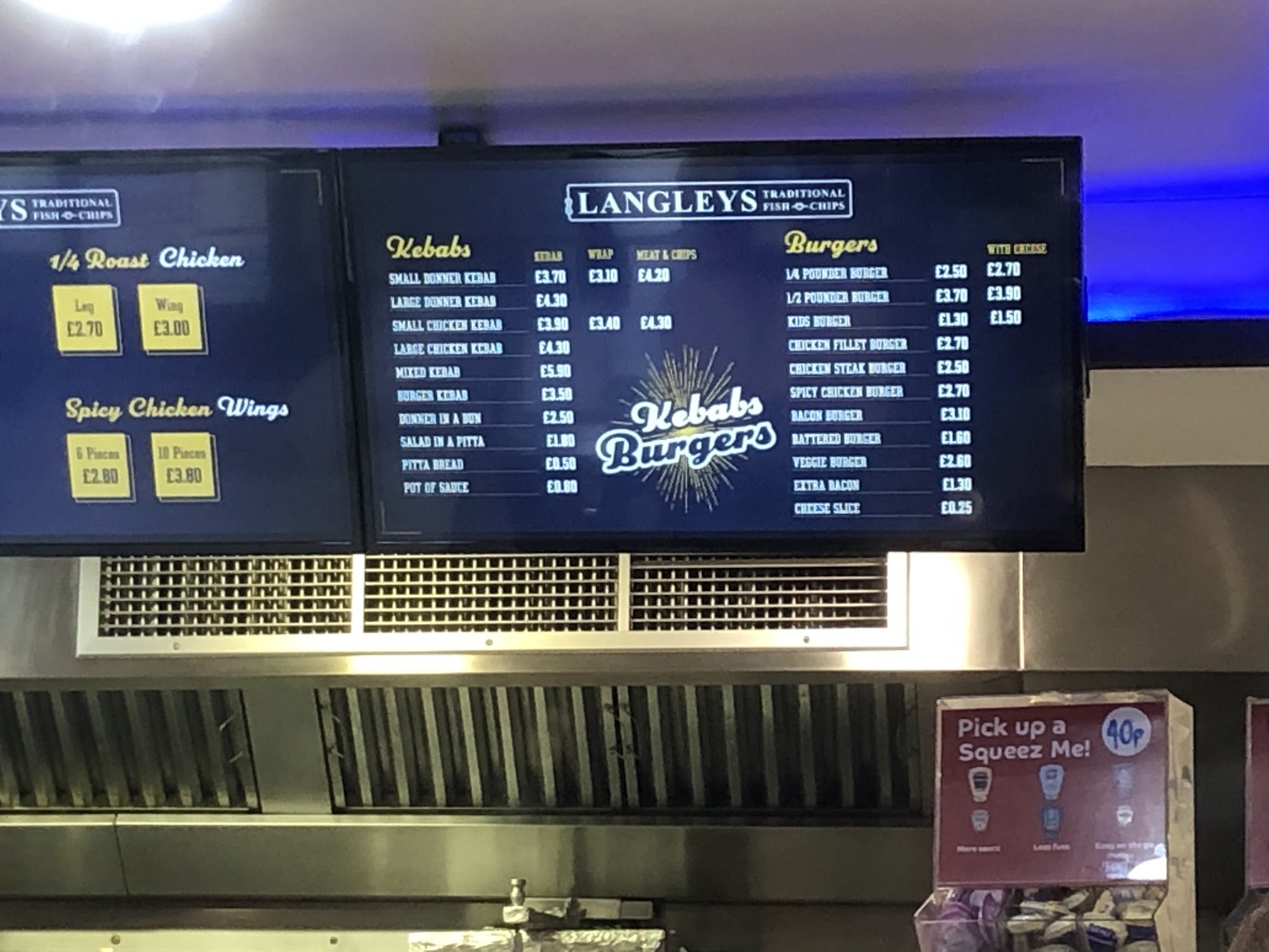 Langley's Traditional Fish & Chips Menu