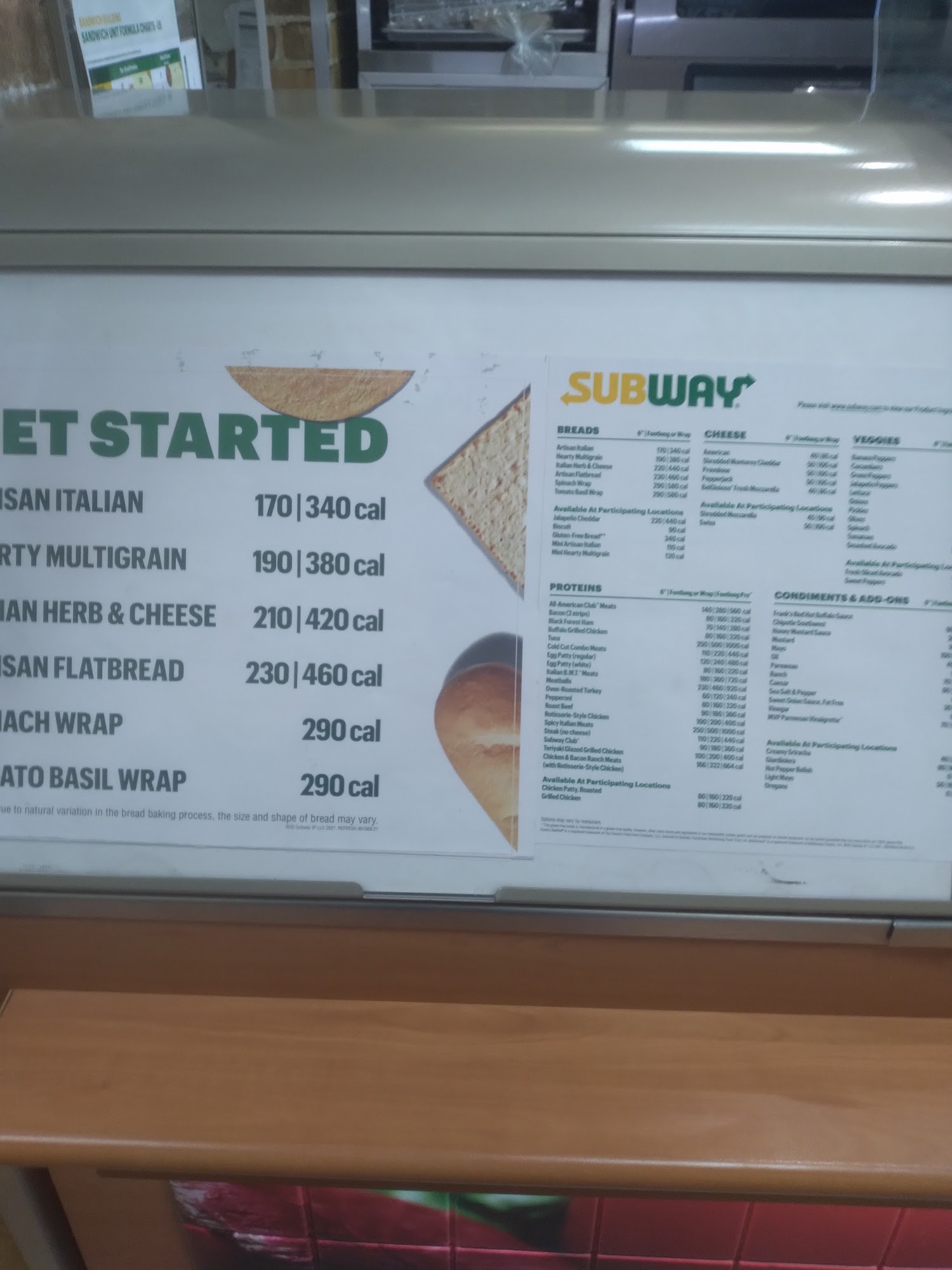 Subway Menu